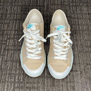 Nike Capri Canvas Casual Sneakers - Women’s Size 11 -Khaki ,Tiffany blue & White